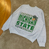 Vintage MSU Gruff Sparty Raglan Crewneck Sweatshirt Large (1990s)