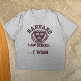 Vintage “Harvard Law” Text Parody T-Shirt Large (1980s)