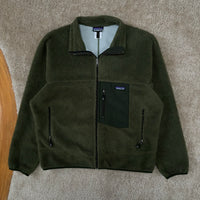 Y2K Green Patagonia Deep Pile Fleece Retro-X Jacket Large (2000s)