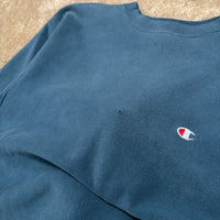 Vintage Teal Champion Reverse Weave Sweatshirt Large (1990s)