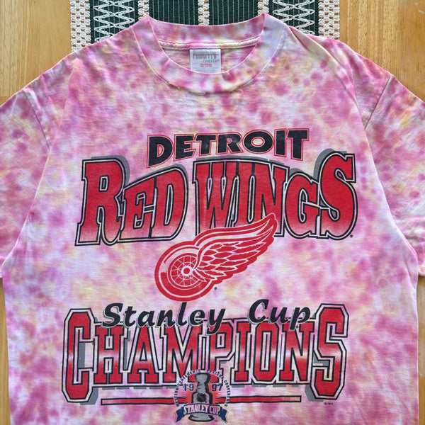 Vintage Detroit Red Wings “Champions” Tie Dye T-Shirt Large (1997)