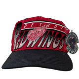 Vintage Detroit Red Wings Logo Athletic SnapBack Hat (1990s)