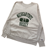 Vintage MSU Hockey Champion Reverse Weave Sweatshirt Large (1980s)