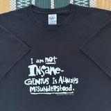 Y2K “Genius” Funny Text T-Shirt Large (2000)