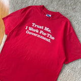Vintage “Government” Funny Text T-Shirt X-Large (1990s)