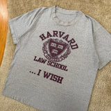 Vintage “Harvard Law” Text Parody T-Shirt Large (1980s)