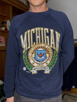 1980s Crest University Of Michigan Raglan Crewneck