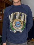 1980s Crest University Of Michigan Raglan Crewneck