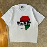 Vintage Mandela Detroit Visit T-Shirt X-Large (1990)