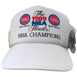 Vintage Detroit Pistons “NBA Champions” Trucker Hat (1989)