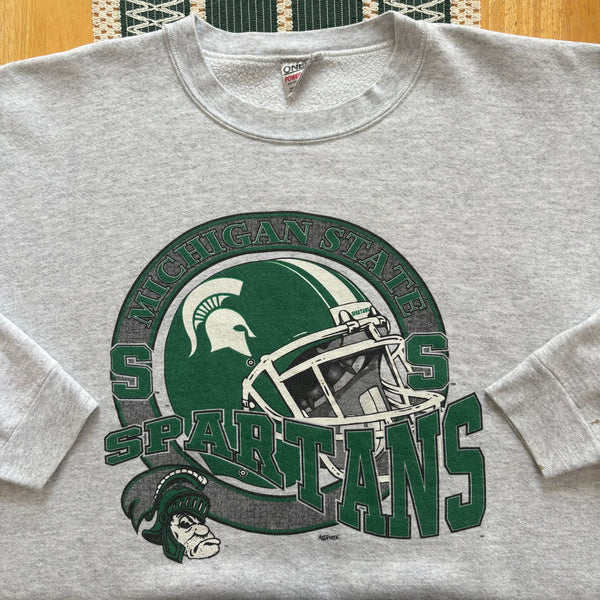 Vintage MSU Football Crewneck Sweatshirt XL (1990s)