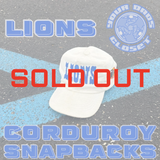 Lions White Corduroy Snapback by YDC