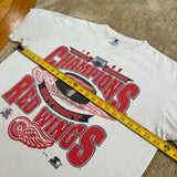 Vintage Detroit Red Wings Champions Starter T-Shirt Large  (1995)