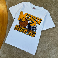 Vintage UofM Basketball & Football Champions T-Shirt Small (1989)