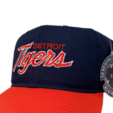 Detroit Tigers Sports Specialties Script Snapback (1990s)