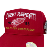Vintage Detroit Red Wings “Sweet Repeat” Snapback Hat (1998)