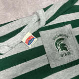 1990s MSU Striped Longsleeve Shirt XL
