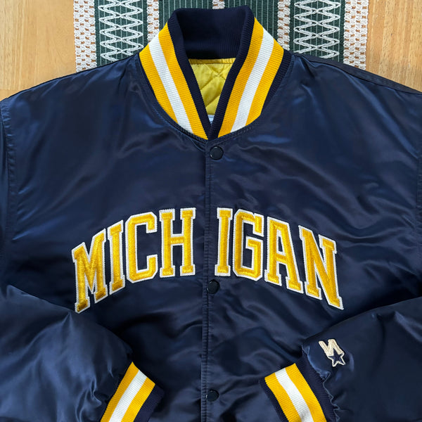 Vintage UofM Starter Satin Jacket Large (1980s)
