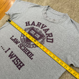 Vintage “Harvard Law” Text Parody T-Shirt Large (1980s)