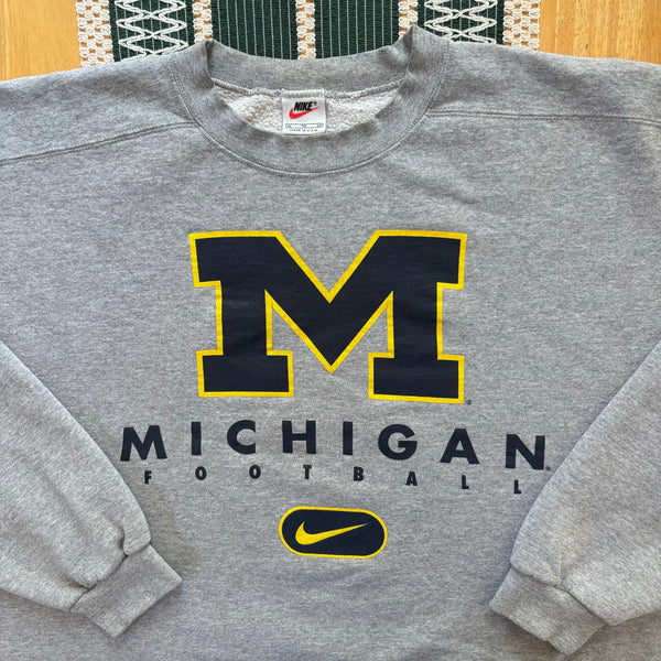 Vintage UofM Football Nike Team Crewneck Sweatshirt X-Large (1990s)