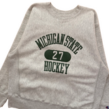 Vintage MSU Hockey Champion Reverse Weave Sweatshirt Large (1980s)