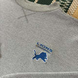 Vintage Detroit Lions Striped Crewneck Sweatshirt Large (1990s)