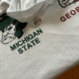 Vintage MSU Gator Bowl T-Shirt White X-Large (1989)