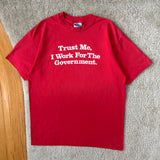 Vintage “Government” Funny Text T-Shirt X-Large (1990s)
