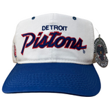 Vintage Detroit Pistons Sports Specialties Script Snapback Hat (1990s)