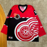 Vintage Detroit Redwings Nike NHL Street Hockey Jersey XXL (1990s)