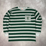 1990s MSU Striped Longsleeve Shirt XL