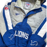 Vintage Detroit Lions Reebok Pull Over Puffer Jacket X-Large (1990s)