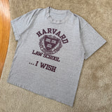 Vintage “Harvard Law” Text Parody T-Shirt Large (1980s)