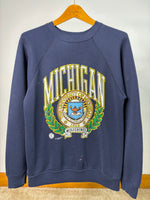 1980s Crest University Of Michigan Raglan Crewneck
