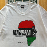 Vintage Mandela Detroit Visit T-Shirt X-Large (1990)