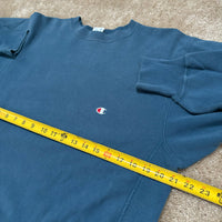 Vintage Teal Champion Reverse Weave Sweatshirt Large (1990s)