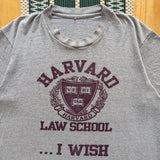 Vintage “Harvard Law” Text Parody T-Shirt Large (1980s)