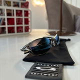 Y2K Oakley Wiretap Silver/Ice Sunglasses (2002)