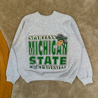 Vintage MSU Gruff Sparty Raglan Crewneck Sweatshirt Large (1990s)