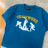 Y2K “Teamwork” Funny Text T-Shirt Large (2000s)