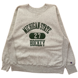 Vintage MSU Hockey Champion Reverse Weave Sweatshirt Large (1980s)