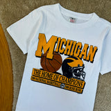 Vintage UofM Basketball & Football Champions T-Shirt Small (1989)