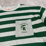 1990s MSU Striped Longsleeve Shirt XL