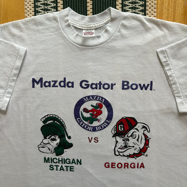 Vintage MSU Gator Bowl T-Shirt White X-Large (1989)