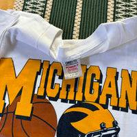 Vintage UofM Basketball & Football Champions T-Shirt Small (1989)