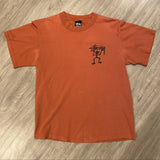 1990s STUSSY TRIBEMAN GRAPHIC T-SHIRT LARGE